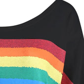 Damen-Sweatshirt ohne Reißverschluss mit Regenbogenmuster-Bombardina.de