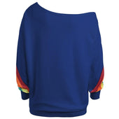Damen-Sweatshirt ohne Reißverschluss mit Regenbogenmuster-Bombardina.de
