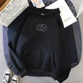 Damen-Sweatshirt ohne Reißverschluss mit Smiley-Print-Bombardina.de