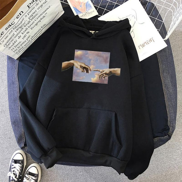 Damen-Sweatshirt ohne Reißverschluss mit Handmotiv-Bombardina.de