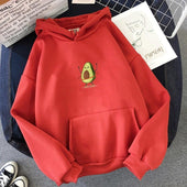 Damen-Sweatshirt ohne Reißverschluss mit Avocado-Bombardina.de-Print