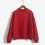 Einfarbiges Damen-Sweatshirt ohne Reißverschluss-Bombardina.de