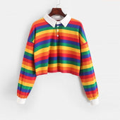 Offenes gestreiftes Damen-Sweatshirt-Bombardina.de