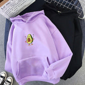 Damen-Sweatshirt ohne Reißverschluss mit Avocado-Bombardina.de-Print