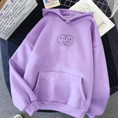 Damen-Sweatshirt ohne Reißverschluss mit Smiley-Print-Bombardina.de