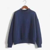 Einfarbiges Damen-Sweatshirt ohne Reißverschluss-Bombardina.de