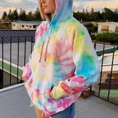 Damen-Sweatshirt ohne Reißverschluss mit Tie-Dye-Bombardina.de-Motiv