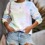 Damen-Sweatshirt ohne Reißverschluss mit Tie-Dye-Bombardina.de-Motiv