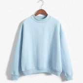 Einfarbiges Damen-Sweatshirt ohne Reißverschluss-Bombardina.de