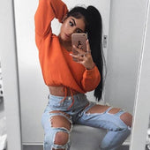 Damen-Sweatshirt mit offenem V-Ausschnitt-Bombardina.de