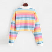 Offenes gestreiftes Damen-Sweatshirt-Bombardina.de