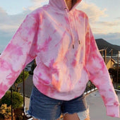 Damen-Sweatshirt ohne Reißverschluss mit Tie-Dye-Bombardina.de-Motiv