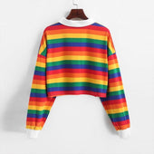 Offenes gestreiftes Damen-Sweatshirt-Bombardina.de