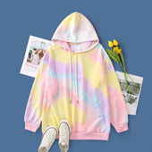 Damen-Sweatshirt ohne Reißverschluss mit Tie-Dye-Bombardina.de-Motiv