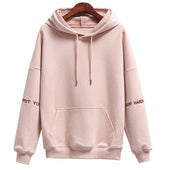 Damen-Sweatshirt ohne Reißverschluss mit Inschriften auf den Ärmeln-Bombardina.de