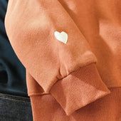 Damen-Sweatshirt ohne Reißverschluss mit Herzmotiv-Bombardina.de