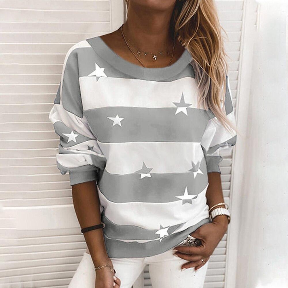 Damen Sweatshirt ohne Reißverschluss mit Sternen-Bombardina.de