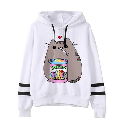 Damen-Sweatshirt ohne Reißverschluss mit einer Katze Pusheen-Bombardina.de