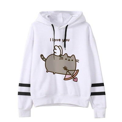 Damen-Sweatshirt ohne Reißverschluss mit einer Katze Pusheen-Bombardina.de