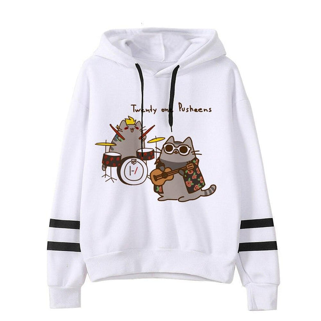 Damen-Sweatshirt ohne Reißverschluss mit einer Katze Pusheen-Bombardina.de