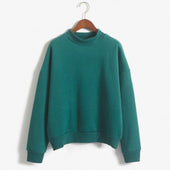 Einfarbiges Damen-Sweatshirt ohne Reißverschluss-Bombardina.de