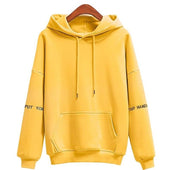 Damen-Sweatshirt ohne Reißverschluss mit Inschriften auf den Ärmeln-Bombardina.de