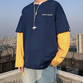 Herren-Sweatshirt ohne Reißverschluss mit bunten Ärmeln-Bombardina.de