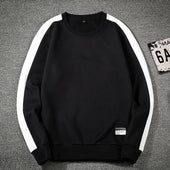 Herren-Sweatshirt ohne Reißverschluss mit Streifen an den Ärmeln-Bombardina.de