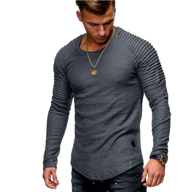 Herren-Sweatshirt ohne Reißverschluss mit Rüschen an den Ärmeln-Bombardina.de