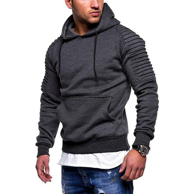 Herren-Sweatshirt ohne Reißverschluss mit Rüschen an den Ärmeln-Bombardina.de