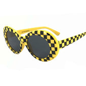 Ovale Sonnenbrille mit Schachbrettmuster-Bombardina.de