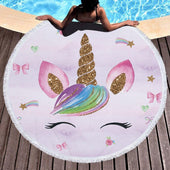 Strandtuch mit Einhornmotiv-Bombardina.de