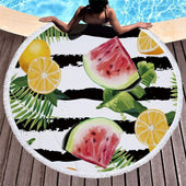 Rundes Strandtuch mit Obst-Bombardina.de