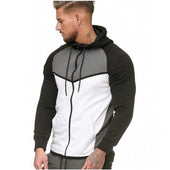 Dreifarbiges Herren-Sweatshirt mit Reißverschluss-Bombardina.de