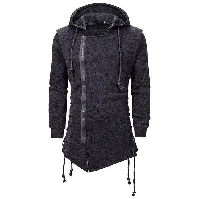 Herren-Sweatshirt mit Reißverschluss und asymmetrischem Saum-Bombardina.de