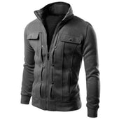 Herren-Sweatshirt mit Reißverschluss und Taschen-Bombardina.de
