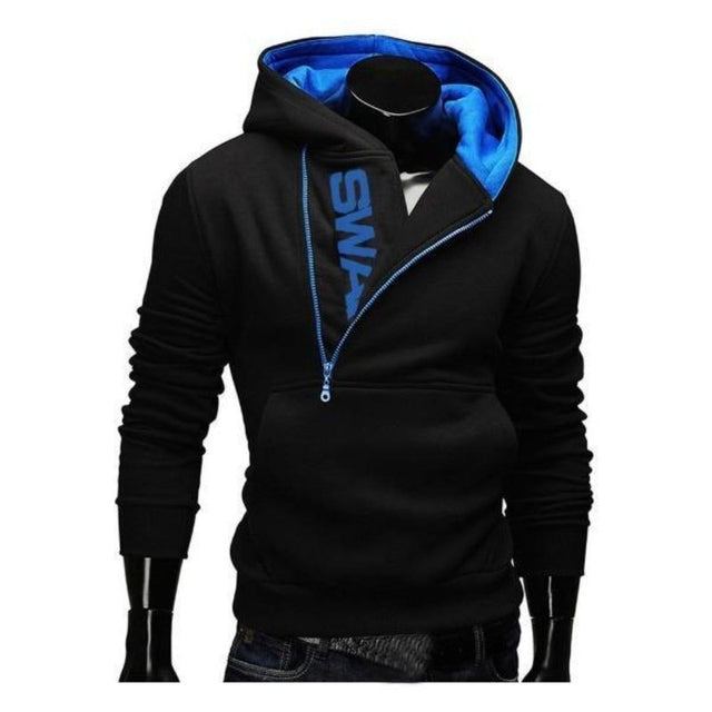 Herren-Reißverschluss-Sweatshirt mit einer Aufschrift auf dem-Bombardina.de-Reißverschluss