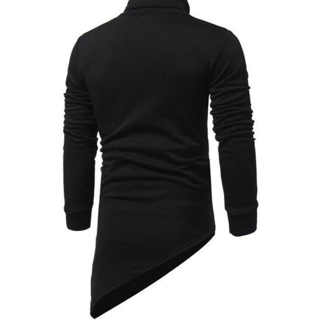Herren-Sweatshirt mit Reißverschluss und asymmetrischem Saum-Bombardina.de