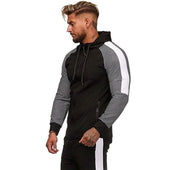 Herren-Sweatshirt mit Reißverschluss und Streifen an den Ärmeln-Bombardina.de
