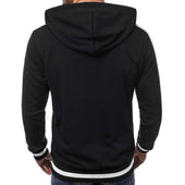 Herren-Sweatshirt mit Reißverschluss und weißem Besatz-Bombardina.de