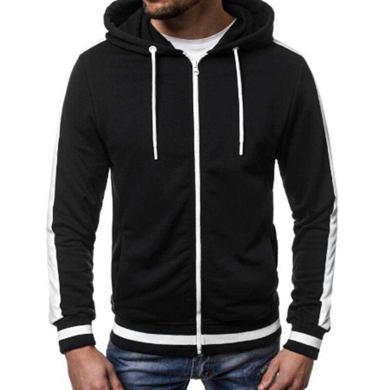 Herren-Sweatshirt mit Reißverschluss und weißem Besatz-Bombardina.de