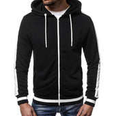 Herren-Sweatshirt mit Reißverschluss und weißem Besatz-Bombardina.de
