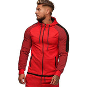 Herren-Sweatshirt mit Reißverschluss und Streifen an den Ärmeln-Bombardina.de