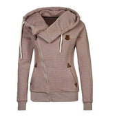 Asymmetrisches Damen-Sweatshirt mit Reißverschluss-Bombardina.de