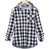 Kariertes Damen-Sweatshirt-Bombardina.de