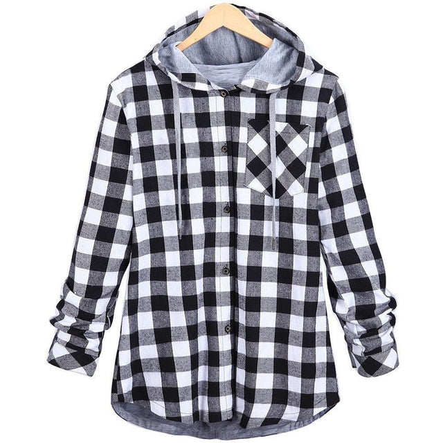 Kariertes Damen-Sweatshirt-Bombardina.de