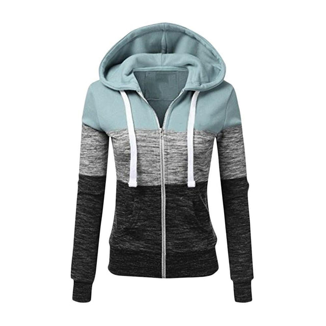 Sweatshirt mit Reißverschluss für Damen in Streifen-Bombardina.de