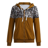 Damen-Sweatshirt mit Reißverschluss und Leopardenmuster-Bombardina.de