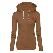 Damen-Sweatshirt mit Reißverschluss und schrägem Reißverschluss-Bombardina.de