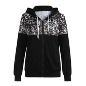 Damen-Sweatshirt mit Reißverschluss und Leopardenmuster-Bombardina.de